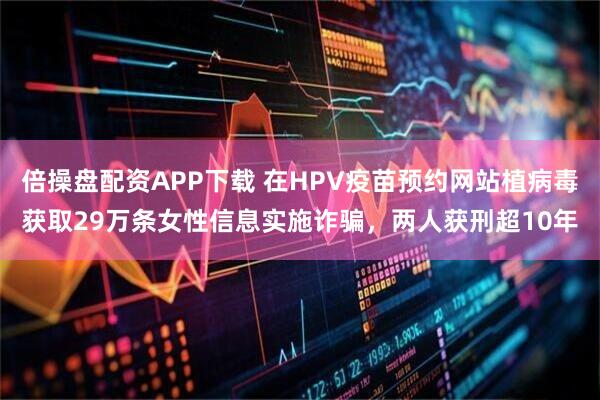 倍操盘配资APP下载 在HPV疫苗预约网站植病毒获取29万条女性信息实施诈骗，两人获刑超10年
